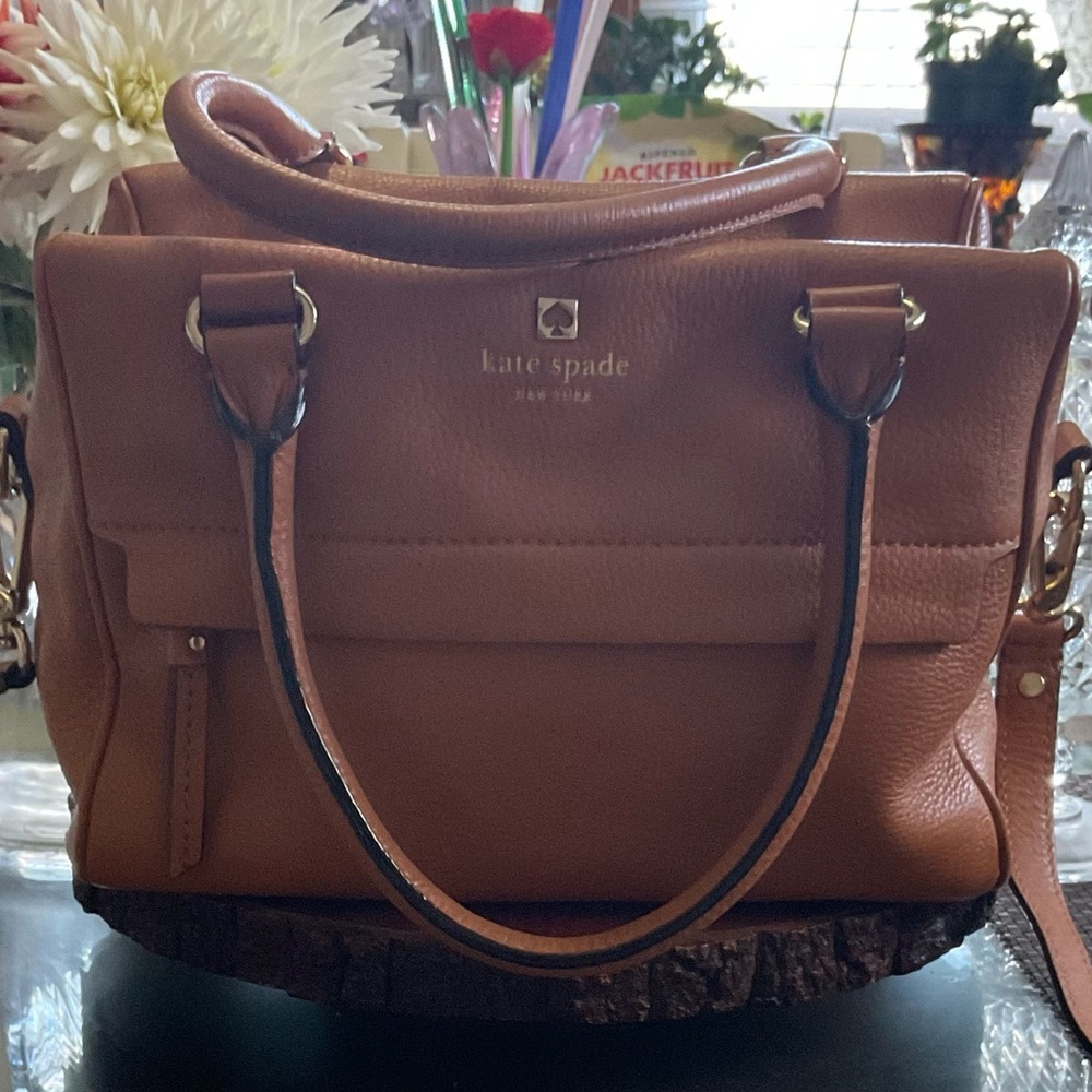 Kate Spade Satchel/Purse. Carmel. In Very Good Cond.. Length 10” x  Height 7.5”.
